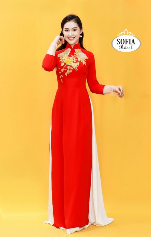 áo dài cô dâu màu đỏ đẹp nhất năm 2020